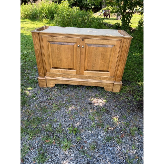 Monumental Blonde Wood Armoire Cabinet For Sale - Image 12 of 12