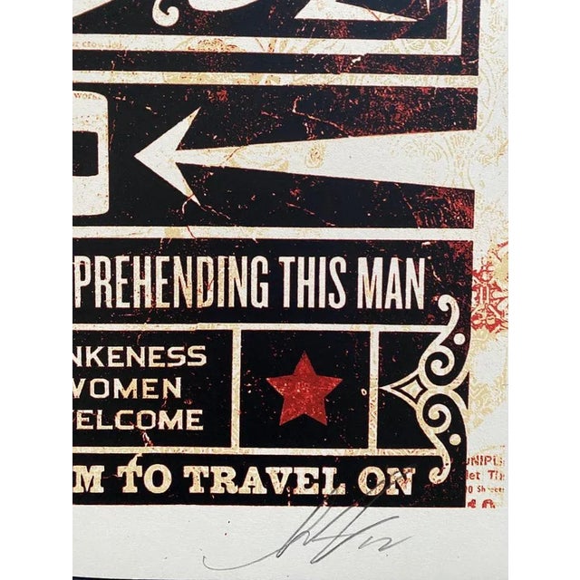 Shepard Fairey (Obey), Travel On, Signed Silkscreen For Sale - Image 4 of 5