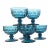 Vintage Aquamarine Honeycomb Champagne Coupes- Set of Six For Sale