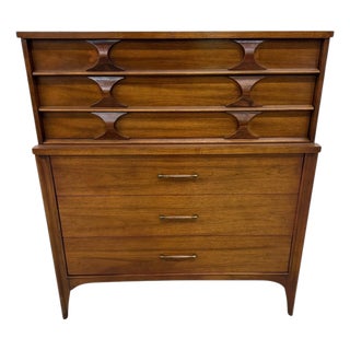 Mid-Century Modern Kent Coffey Perspecta Walnut High Chest For Sale
