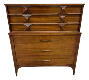 Mid-Century Modern Kent Coffey Perspecta Walnut High Chest