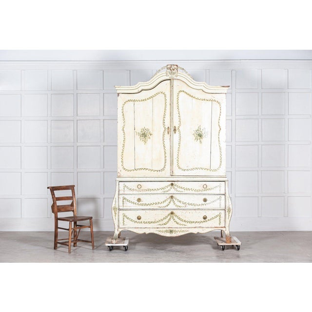 18th Century Dutch Painted Linen Press, 1750s For Sale - Image 4 of 18