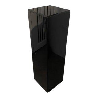 Pedestal Black Lucite 26.5" High For Sale