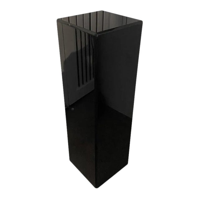 Pedestal Black Lucite 26.5" High For Sale