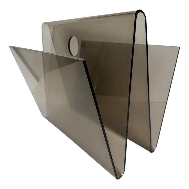 Vintage Magazine Holder in Acrylic Glass, 1970s For Sale