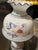 Antique Milk Glass Hurricane Double-Stacked Table Lamp W/ Blue & Pink Hand Painted Florals For Sale - Image 9 of 11