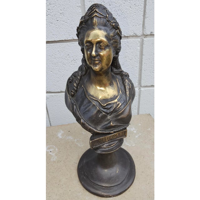 Rare Pair of 19th Russian Bronze Busts of Peter I and Catherine the Great in great antique condition. Marked 1867