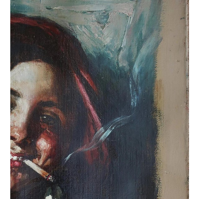 Realism Vintage Oil Painting: Smiling Young Man Portrait, Ukrainian Art 39-35 For Sale - Image 3 of 6