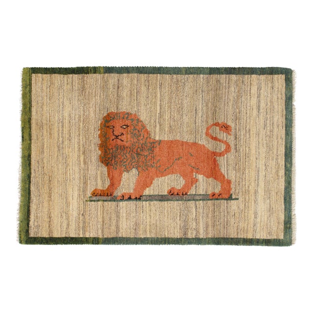 Vintage Persian Hand-Knotted Gabbeh Rug 3'3" X 4'11" For Sale