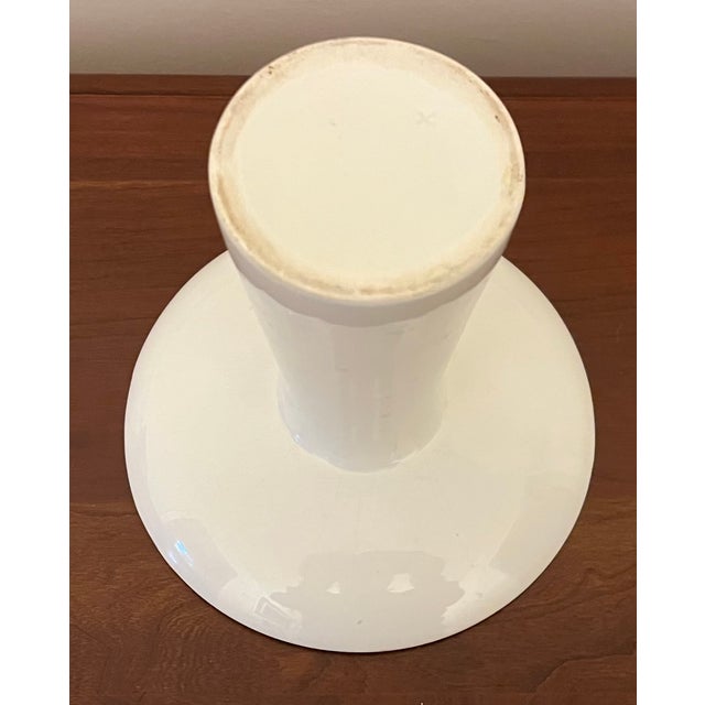 Japanese Mid-Century Modern White Pottery Bud Vase for Flowers / Ikebana For Sale - Image 15 of 15