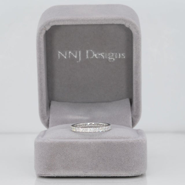 Modern Full Eternity Lab Grown Diamond Ring, Stackable Wedding Band: Solid 14k Gold, Size 6.75 For Sale - Image 3 of 6