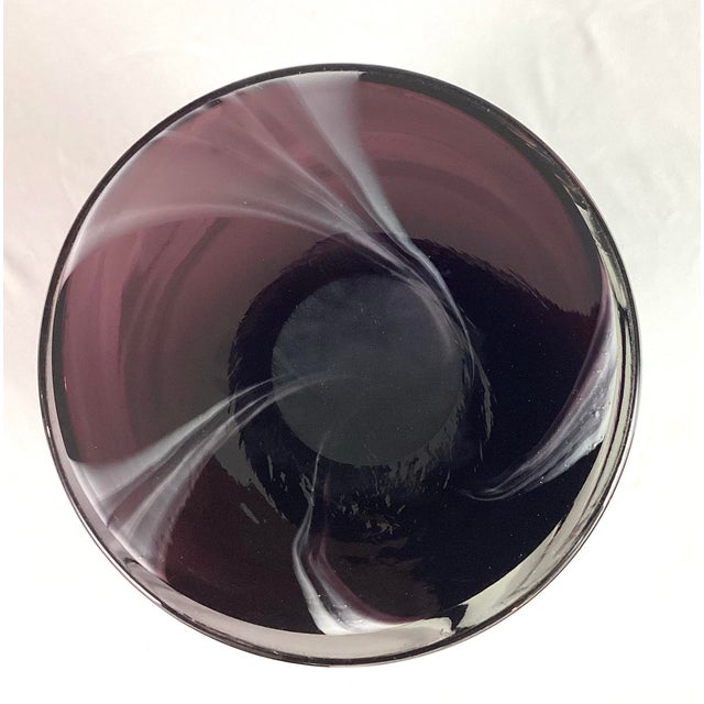 1960s Modern Cylinder Vase in a Light Purple With a White Swirl at the Base For Sale - Image 6 of 6