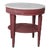 1970s Red Vintage Round Painted Marble Top Side End Table For Sale