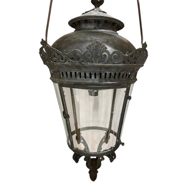Grand Tour 18th Century Venetian Large Bronze Lantern W/ Neoclassical Bronzework For Sale - Image 3 of 6