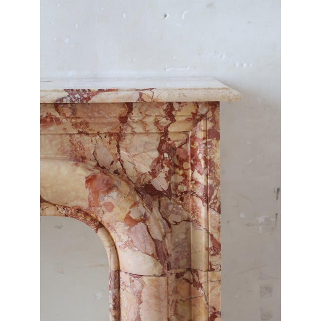 Antique French Boudin Mantelpiece in Brèche De Montmeyan Marble, 1800s For Sale - Image 4 of 15
