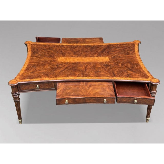 Walnut Inlaid Coffee Table from Brights of Nettlebed, 1980s For Sale - Image 4 of 10
