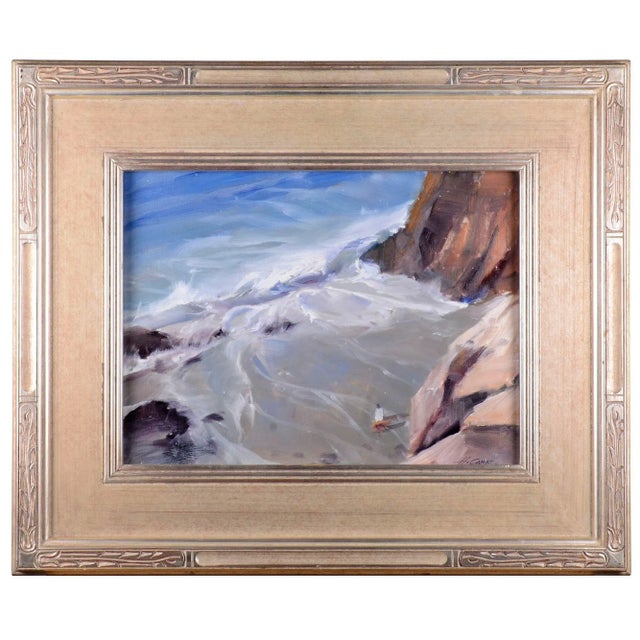 Howard Carr "Early Coastal Stroll" Oil Painting on Linen For Sale - Image 6 of 6