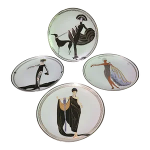 Late 20th Century House of Erte Franklin Mint Limited Edition Art-Deco Plates- Set of 4