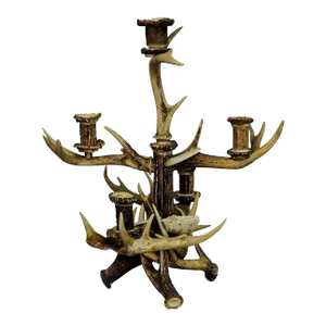 Black Forest Cabin Decor Antler Candelabra Circa 1900