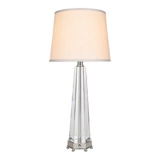 Solid Crystal Tower Table Lamp For Sale