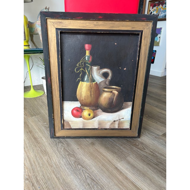 Vintage Still Life Oil Painting For Sale - Image 9 of 11