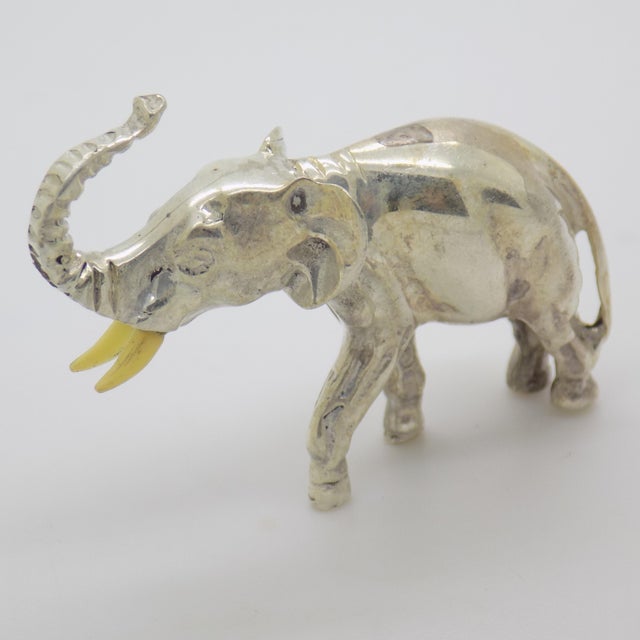 Vintage Italian Handmade Genuine Sterling Silver 925 Elephant Figurine, 1960s For Sale - Image 3 of 12