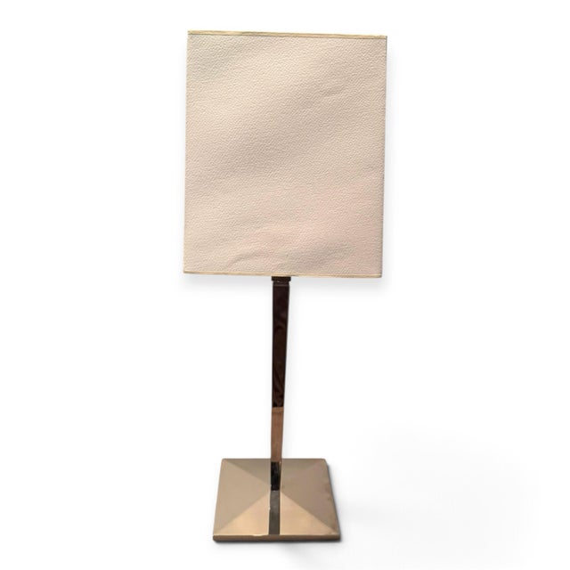 Contemporary Modern Silver Table Lamps- A Pair For Sale - Image 3 of 5