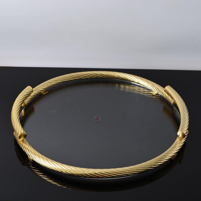 Metal Golden Rope Serving Tray from CL Design, 1970s For Sale - Image 7 of 10