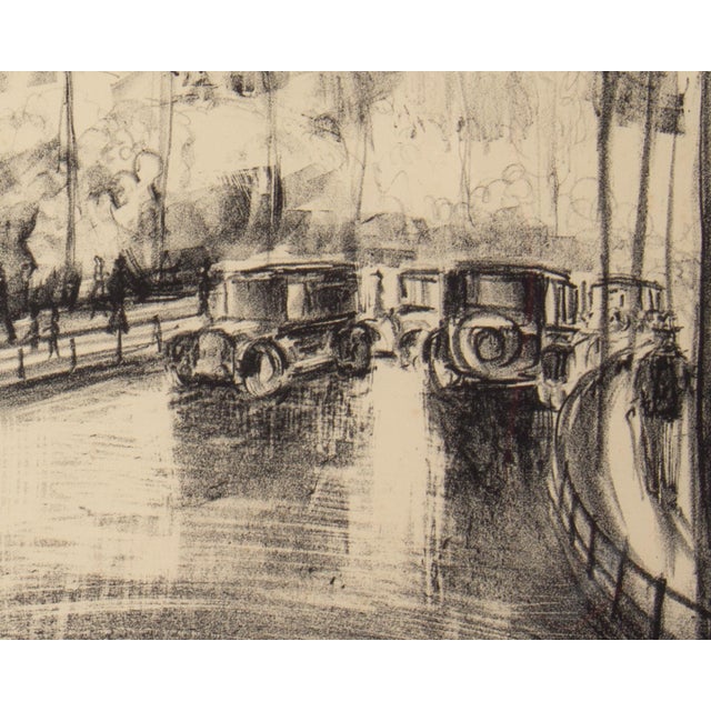 Realism 1929 “Central Park” Lithograph by Adrian Hibbins For Sale - Image 3 of 7