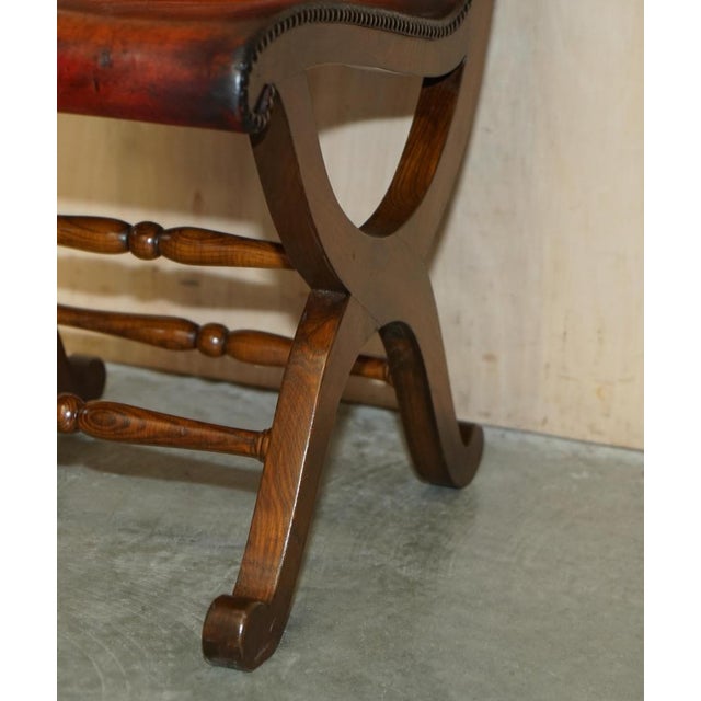 Spanish Brown Leather & Oak Dining Chairs by Pierre Lottier for Alamazan, Set of 6 For Sale - Image 10 of 18