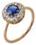 Early 20th Century Victorian Sapphire Diamond 18k Yellow Gold Cluster Ring, Size 5 For Sale
