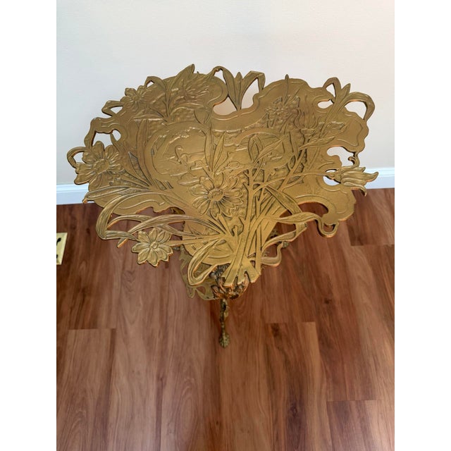 Art Nouveau Vintage Art Nouveau Swan Pedestal Side Table Plant Stand For Sale - Image 3 of 16