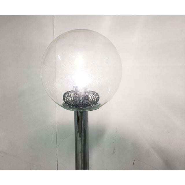 Mid-Century Modern Vintage Chrome and Glass Floor Lamp, 1970s For Sale - Image 3 of 10
