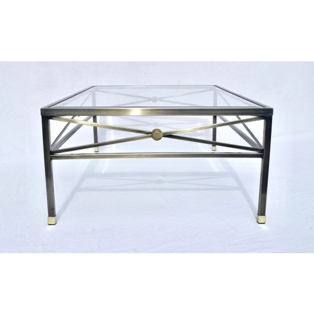 Slate Gray 1980s Milo Baughman Design Institute of America Regency Style Cocktail Table For Sale - Image 8 of 9
