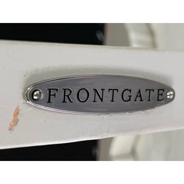 White Frontgate Neo Classical Painted Shabby White Bench Stool For Sale - Image 8 of 10