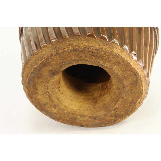 19th C. Glazed Earthenware Bundt Cake / Pudding Mold For Sale - Image 12 of 15