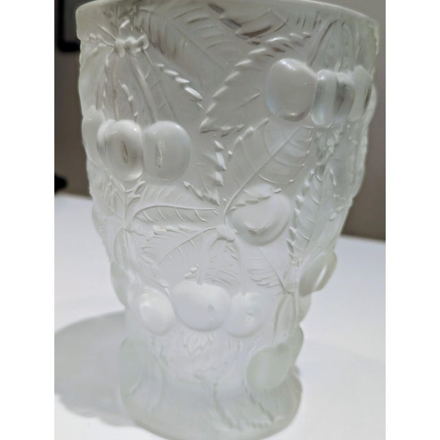 Joseph Inwald frosted satin glass vase produced by Rudolfova Huť, Czechoslovakia, circa 1930s–1940s. This Art Deco example...
