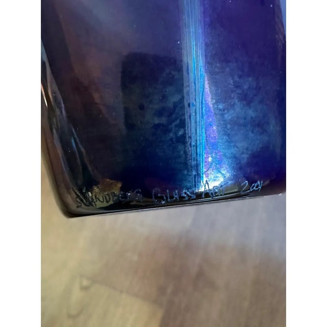 Vintage Lundberg Art Deco Style Art Glass Vase For Sale - Image 12 of 15