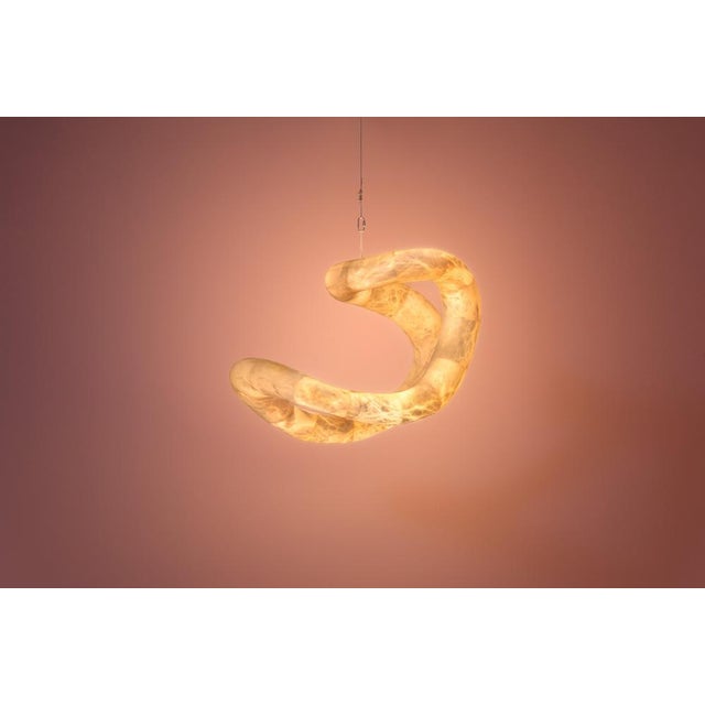 Aqua fossil light iv ceiling lamp in alabaster by amarist studio one of a kind dimensions: d 50 x w 60 x h 85 cm....
