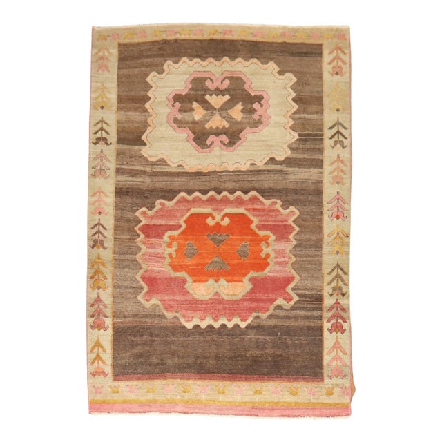 Vintage Zabihi Collection Turkish Kars Rug - 6'6" x 9'6" For Sale