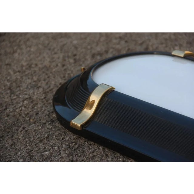 Italian Black & Gold Sconce, 1970s For Sale - Image 9 of 11