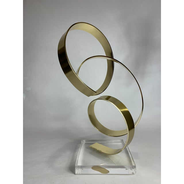 Dan Murphy Late 20th Century Abstract Gold Aluminum Ribbon Sculpture by Dan Murphy For Sale - Image 4 of 9