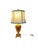 Vintage urn style made in Italy lamp. The metal body is hand painted in modeled pale orange with gold acanthus design....
