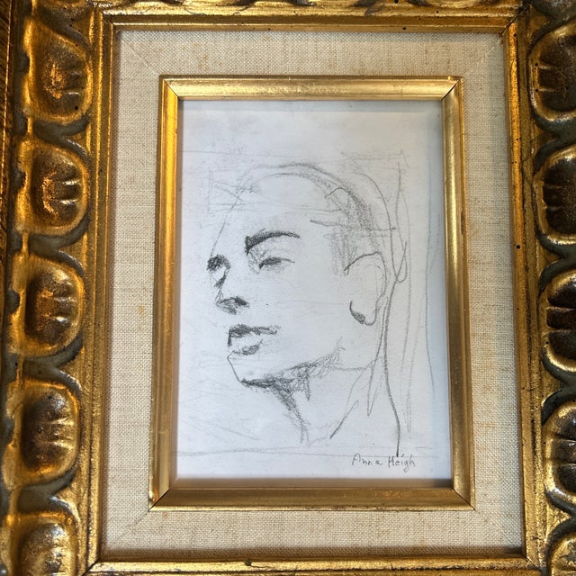 Contemporary original male portrait charcoal drawing by Anna Heigh. Measures 5x7 / 10x12 framed. Check out my shop Robins...