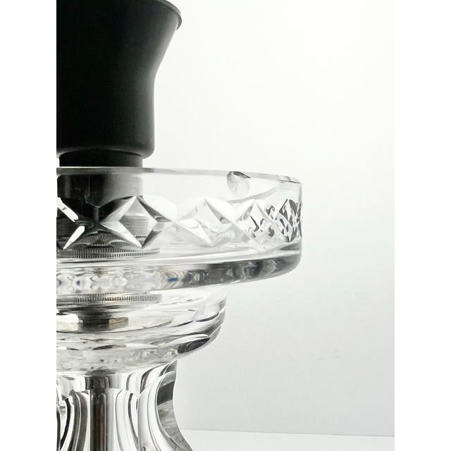 1990s Waterford Inishmore/Inishmaan, Alana Electric Crystal Hurricane Table Lamp For Sale In Dallas - Image 6 of 12