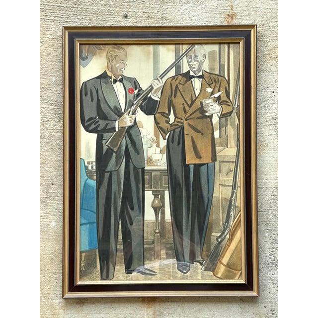 Vintage Framed Gentlemen's Club Illustration For Sale - Image 16 of 18