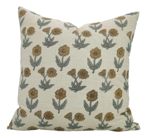 Fabdivine Decorative Block Kirti Print Linen Blend Cushion Cover – 14x14