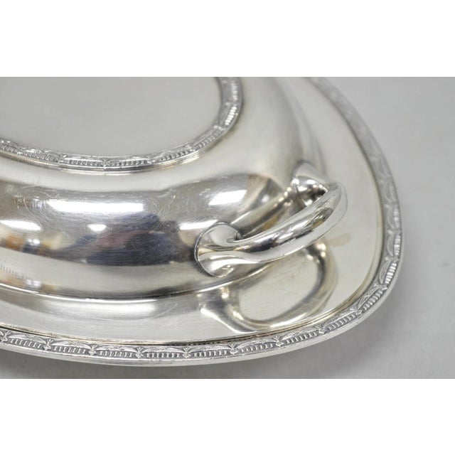 Vintage T&t Silver Plated Victorian Oval Vegetable Serving Platter W/ Drapes For Sale - Image 13 of 16