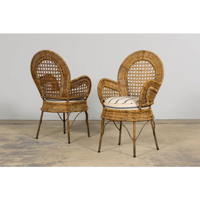 Mid 20th Century Set of Six Mid 20th Century French Riviera Rattan Armchairs, Provence For Sale - Image 5 of 18