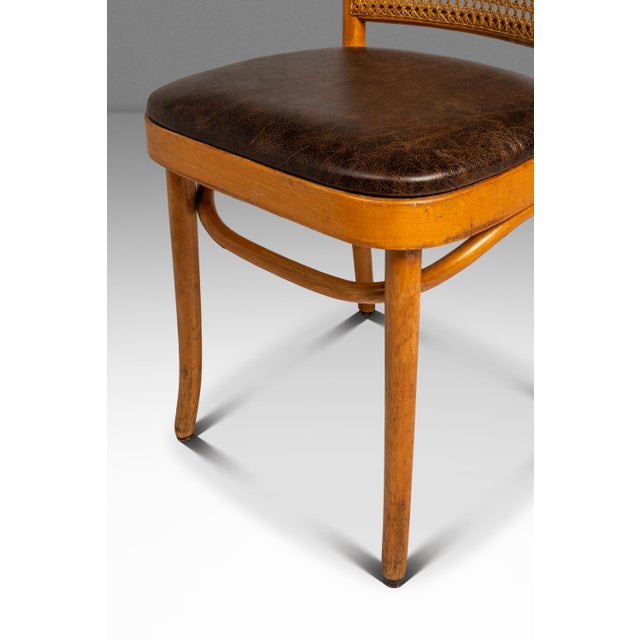 Single Patinaed Bentwood Prague Model 811 Side Dining Chair in Leather in the Manner of Josef Frank for Stendig, Usa, C. 1960s For Sale - Image 14 of 18